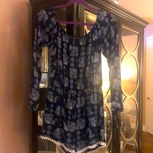 Navy and White Adorable Romper